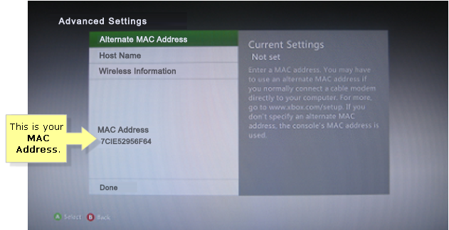 what is an alternate mac address for xbox one